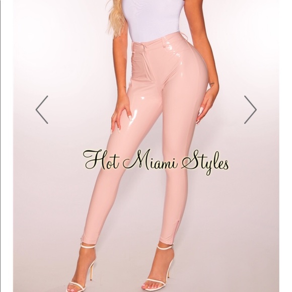 latex stretchy high waist pants